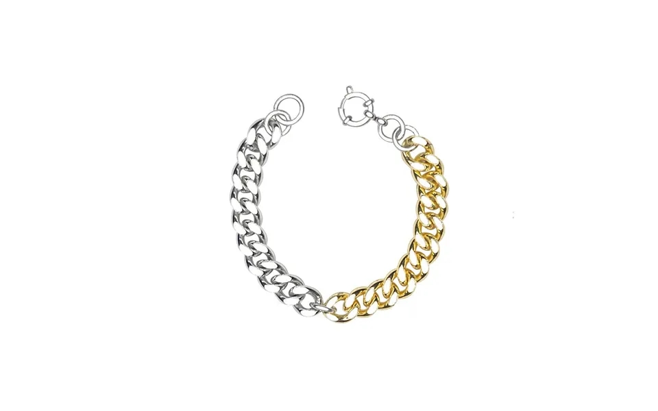 Silver Gold Chain Bracelet Size 7.5