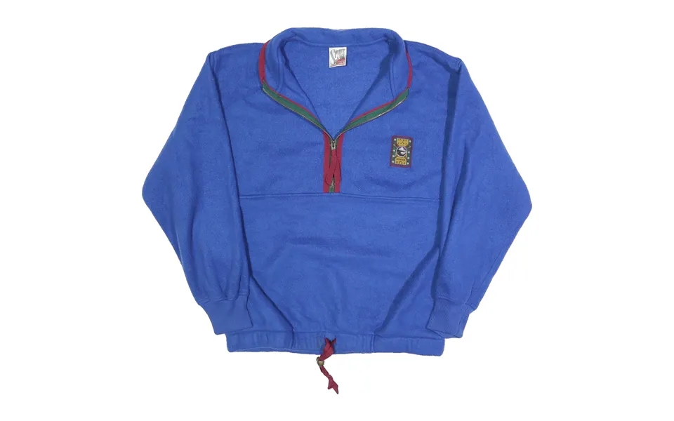 Spirit Lake Mens Blue Half Zip Plain Pullover Basic Knit Jumper M Polyester