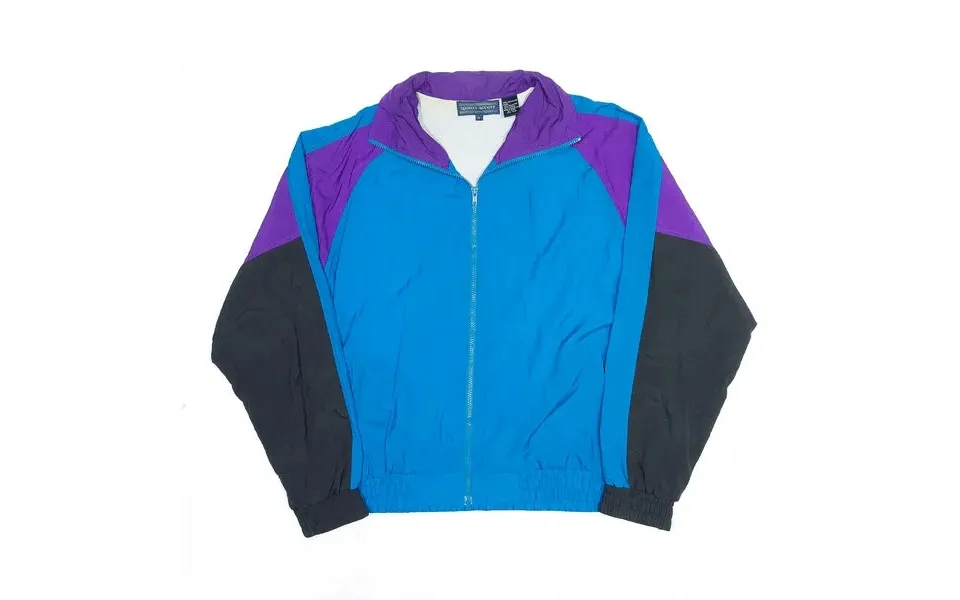 Sports Accent Blue 90s Colourblock Nylon Lightweight Shell Jacket Mens L