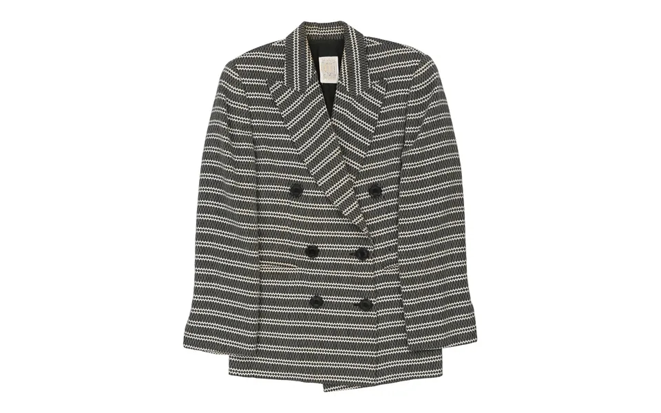 Studio 0001 Ferre Striped Blazer - Medium Black & White Cashmere Blend