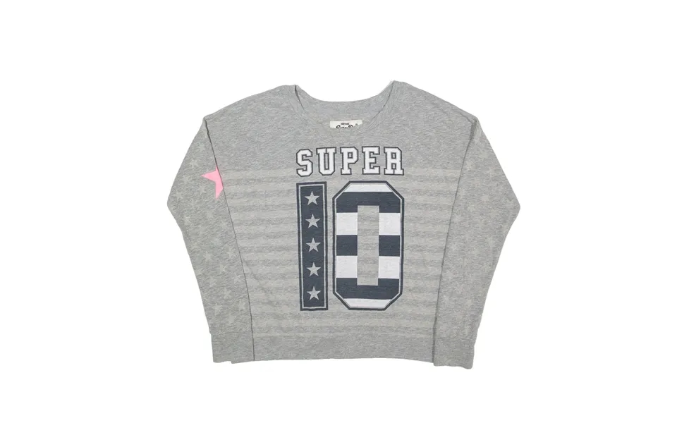 Superdry Super 10 Usa T-shirt Grey Long Sleeve Womens Xs
