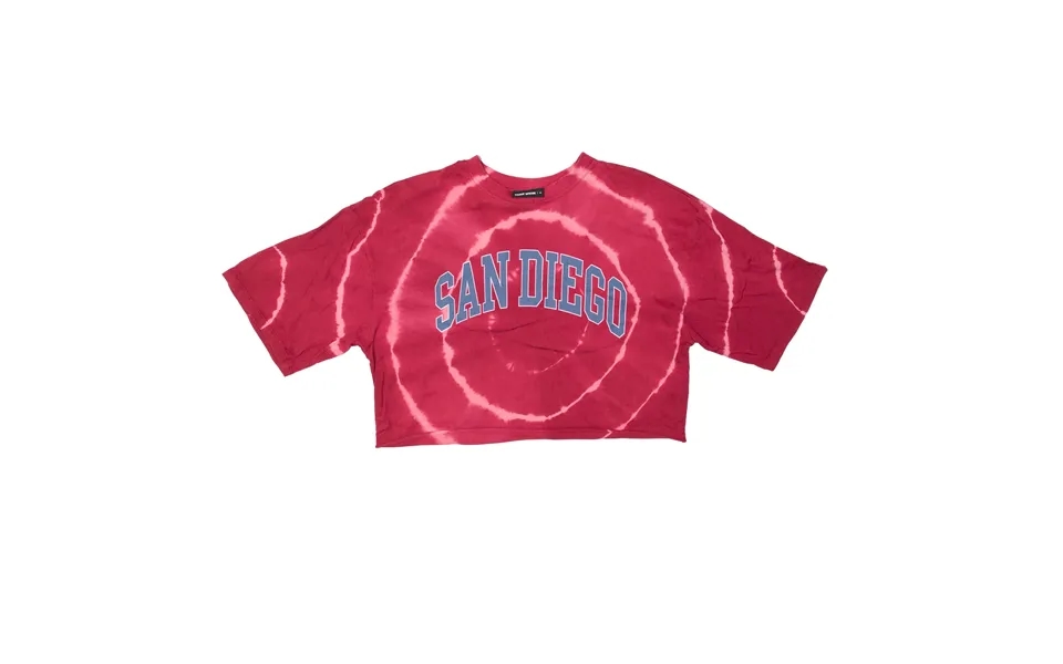 Tally Weijl San Diego Cropped Tie Dye Usa T-shirt Red Short Sleeve Womens M