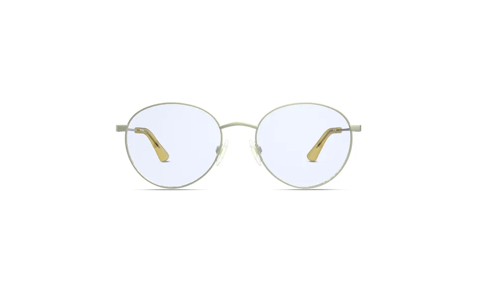 The Studio Blue Light Glasses In Matte Gold With Yellow Tips