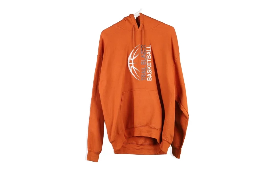Trail Blazer Basketball Gildan Graphic Hoodie - Large Orange Cotton