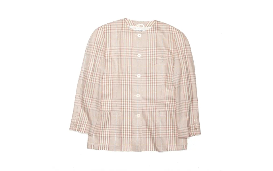 Trixi Schober Wool Silk Blend Pink 90s Check Blazer Jacket Womens L