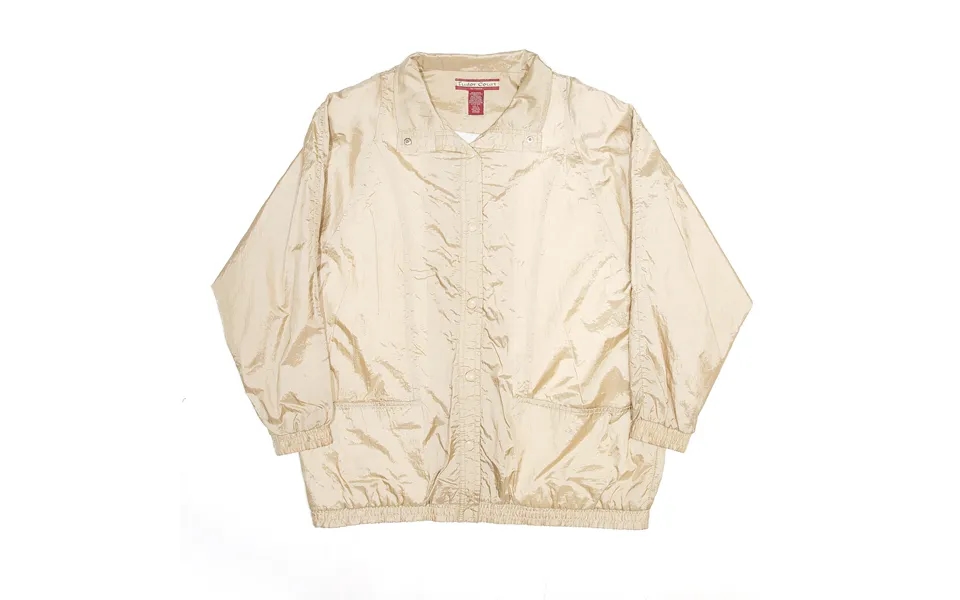 Tudor Court Padded Shoulder Beige 90s Nylon Shell Jacket Womens L