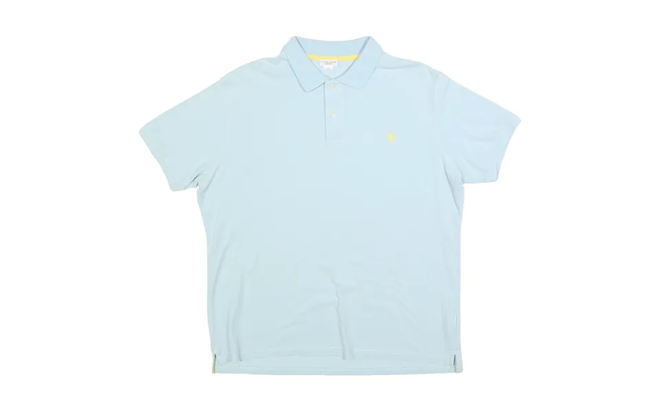 Us Polo Assn Mens Light Blue Cotton Blend Polo Shirt Xl Short Sleeve Plain