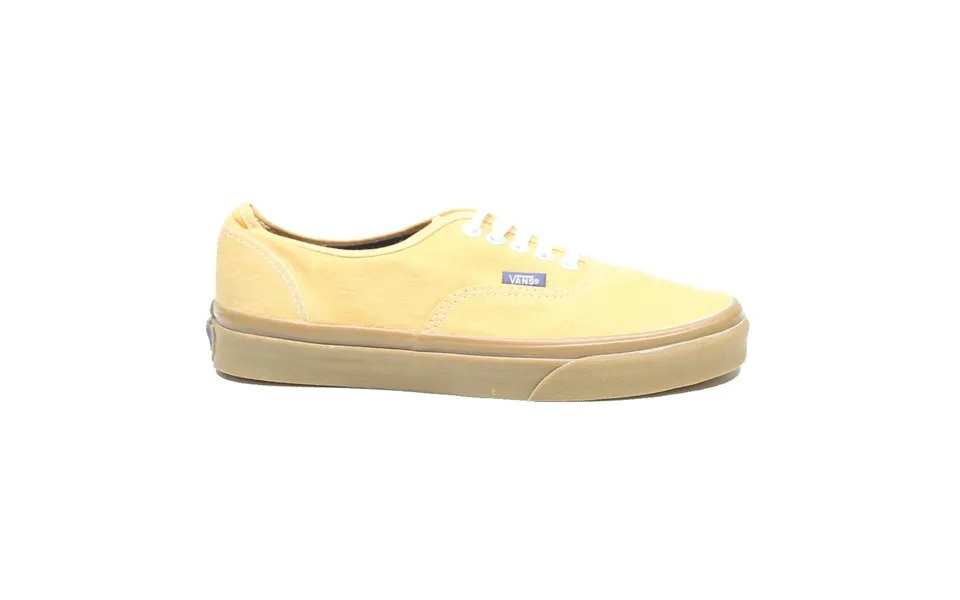 Vans Authentic Mens Lace-up Trainers Yellow Canvas Uk 6 Casual Skate Shoes