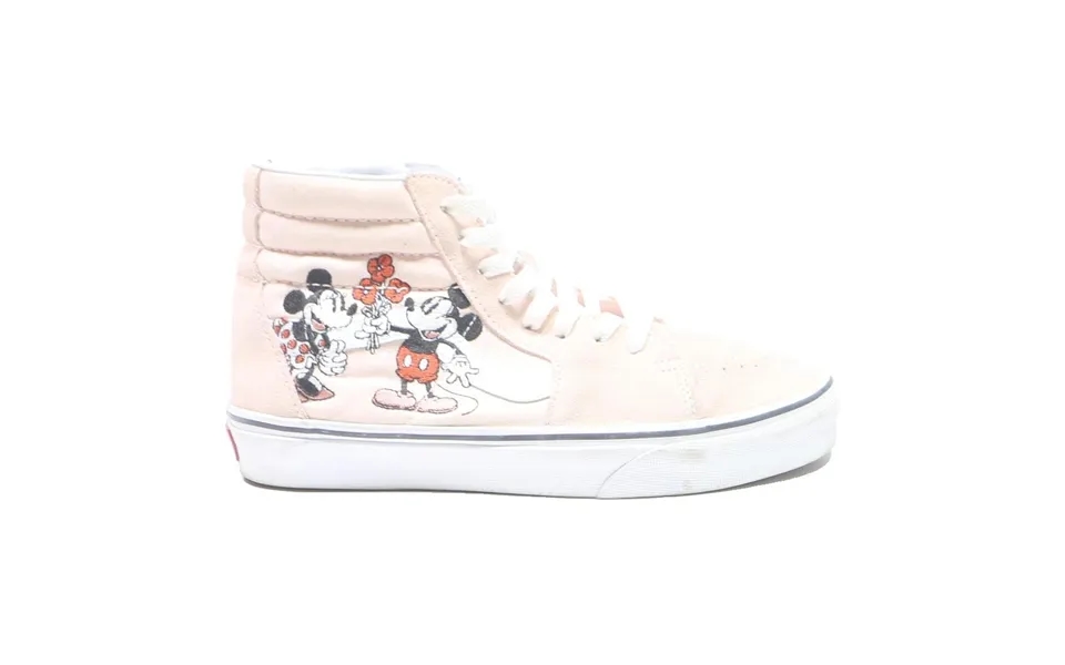 Vans Sk8-hi Womens High Top Trainers Pink & White Canvas Uk 5 Disney Graphic