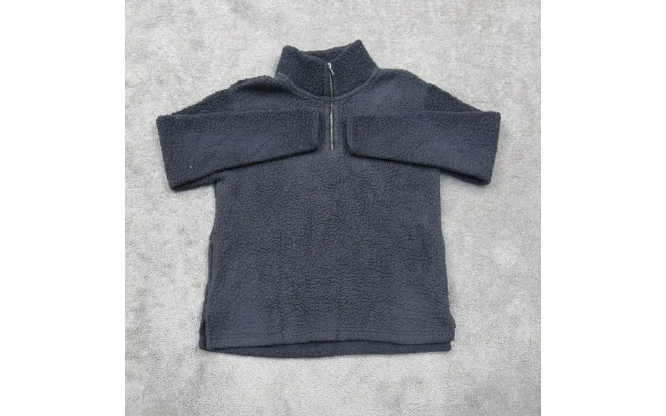 Victorias Secret Womens Fleece Pullover Top 1 4 Zip Long Sleeve Black Size Xs