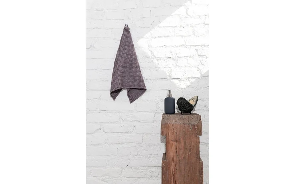 Waffle Linen Hand Towel Color Rosy Brown