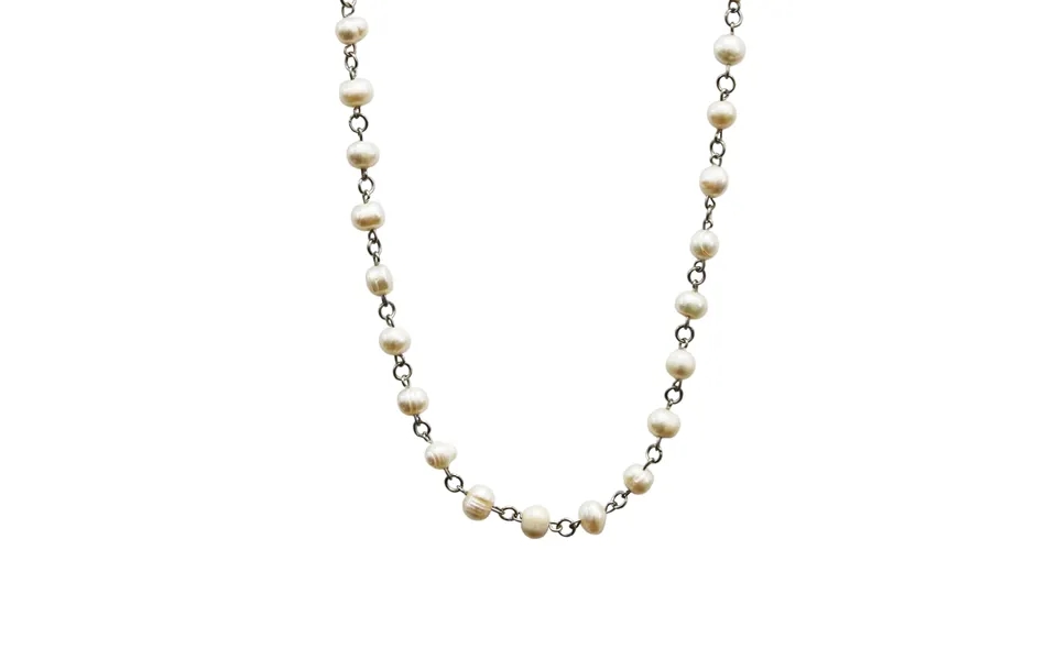 White Pearl Linked Necklace Size 30