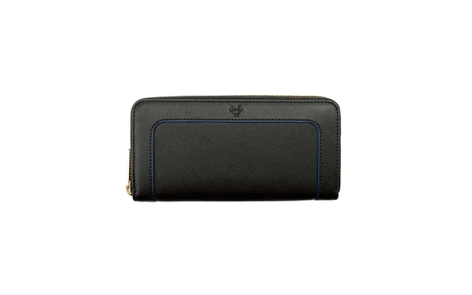 Wilton Zipped Purse Wallet In Black & Cobalt Blue