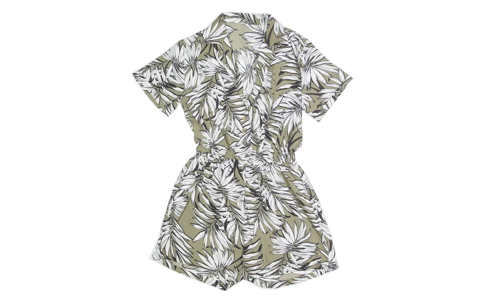 Womens Playsuit Green Floral Wide-leg Xs