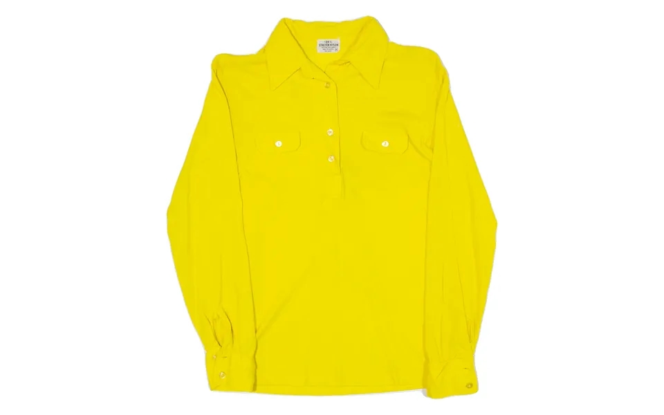 Womens Polo Shirt Yellow Long Sleeve S