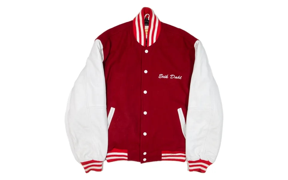 Woolrich Dunjacka Quilted Lined Varsity Usa Jacket Red Wool Mens S