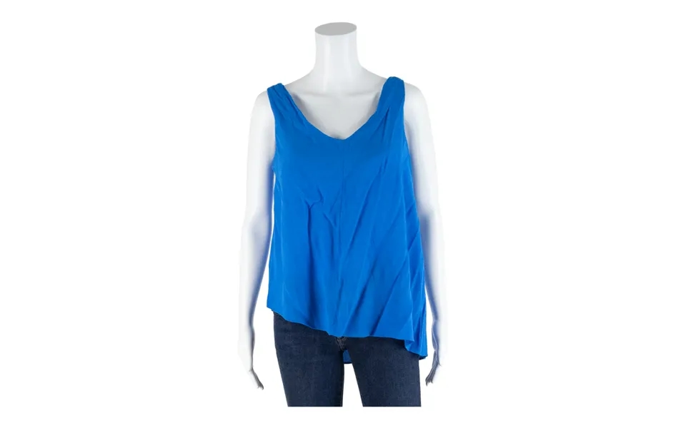 Zara Basic Asymmetric Blue V-neck Sleeveless Top Womens S