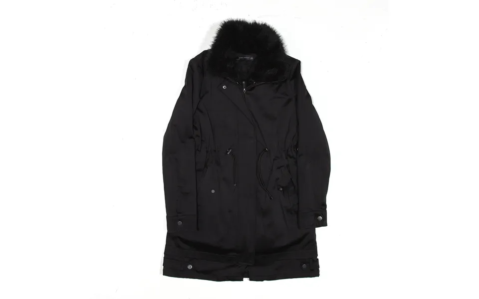 Zara Woman Coat Black Parka Womens Xs