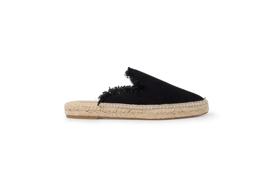 Zaragoza Canvas Espadrille Mule Slides - Black Select Size 9