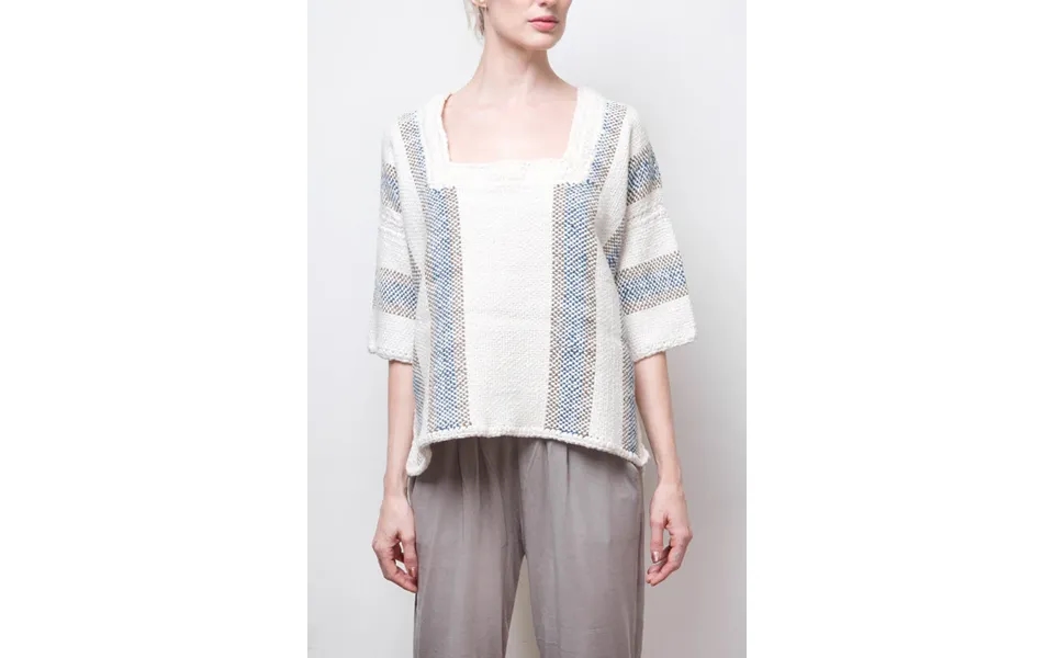 Zoe Hand-woven Organic Cotton Top - White Size One Size