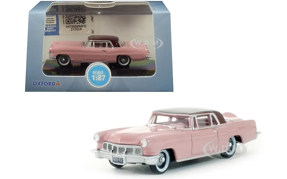 1956 Lincoln Continental Mark Ii Pink With Dubonnet Red Top 1 87 Ho Scale Diecast Model Car By Oxford Diecast