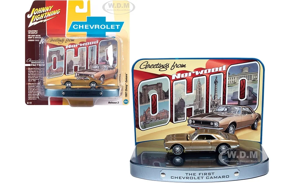 1967 Chevrolet Camaro Gold With Gold Interior With Collectible Tin Display The First Chevrolet Camaro Greetings From Nor