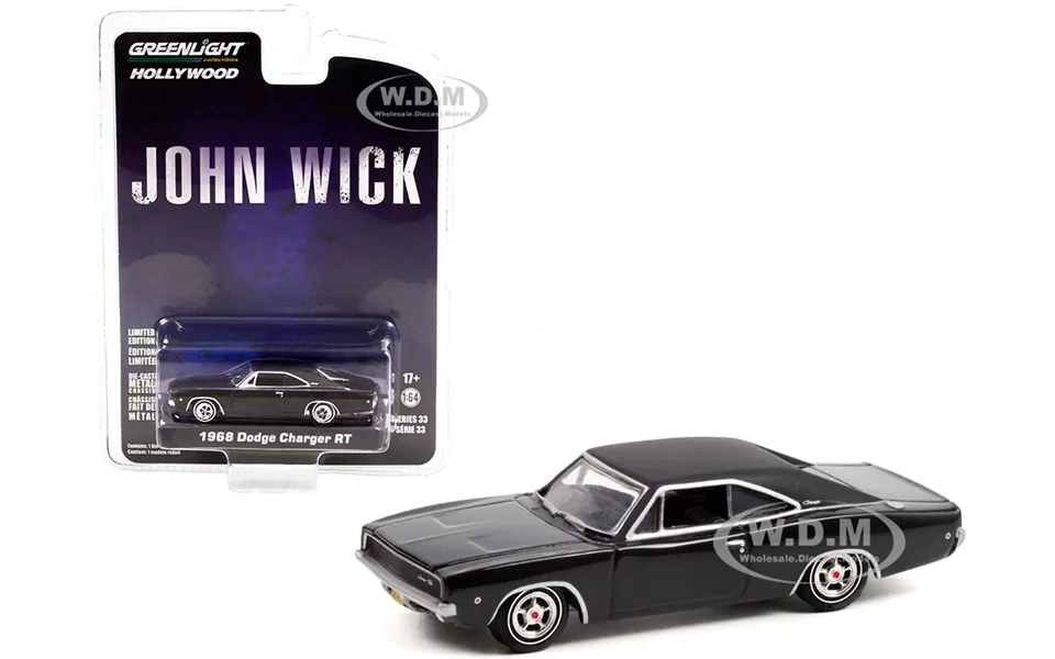 1968 Dodge Charger R T Gloss Black With Vinyl Black Top John Wick 2014 Movie Hollywood Series Release 33 1 64 Diecast Mo