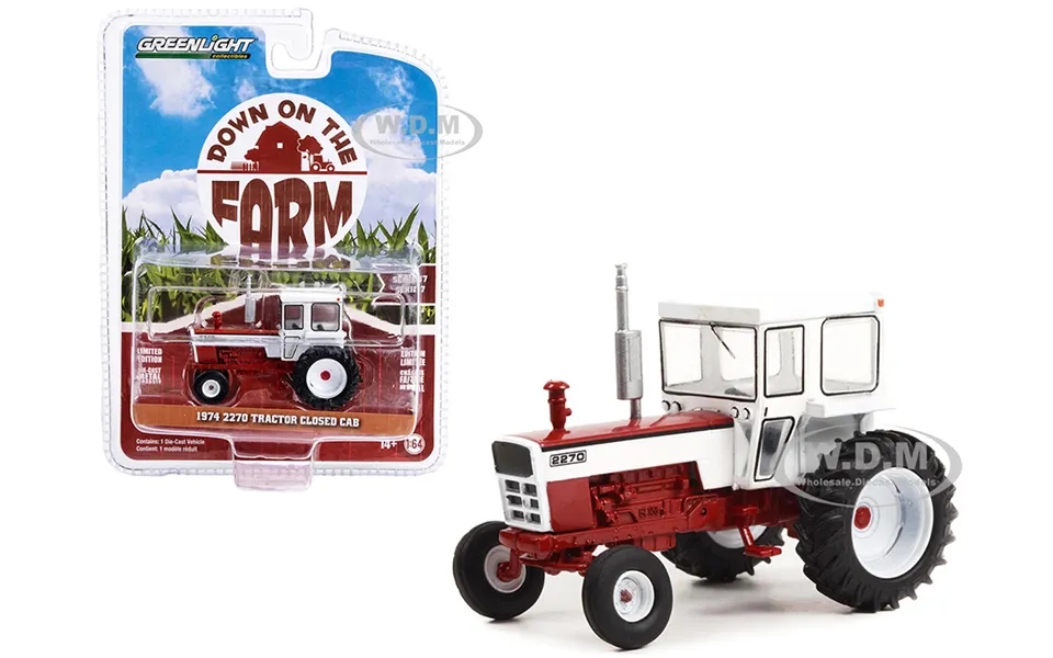 1974 2270 Tractor Closed Cab Red And White Down On The Farm Series 7 1 64 Diecast Model By Greenlight
