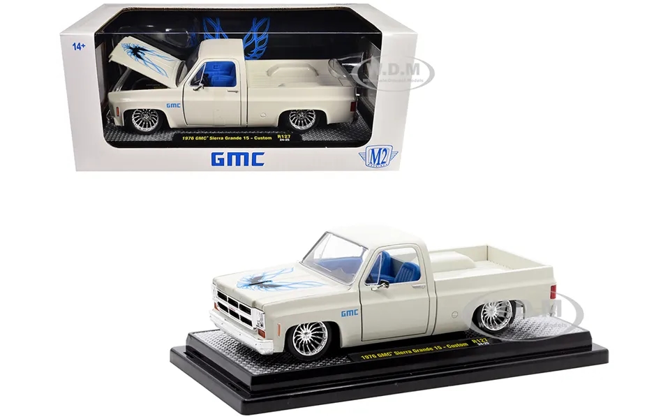 1976 Gmc Sierra Grande 15 Custom Pickup Truck Eggshell White With Hood Graphics And Blue Interior Limited Edition To 665