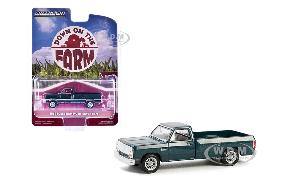 1982 Dodge Ram W250 Power Ram Pickup Truck Seaspray Green Metallic Down On The Farm Series 9 1 64 Diecast Model By Green