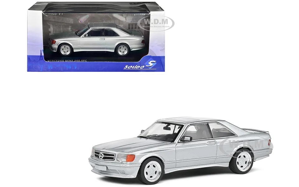 1990 Mercedes-benz 560 Sec Amg Widebody Silver Metallic 1 43 Diecast Model Car By Solido