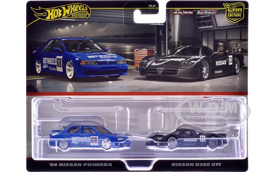 1994 Nissan Primera Rhd Right Hand Drive 68 Blue And Nissan R390 Gt1 23 Matt Black Car Culture Set Of 2 Cars Diecast Mod