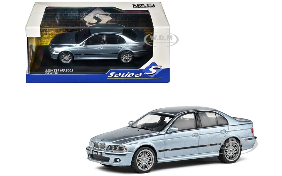 2003 Bmw E39 M5 Silver Water Blue Metallic 1 43 Diecast Model Car By Solido
