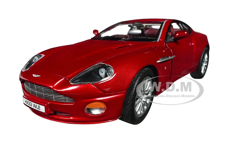 2005 Aston Martin V12 Vanquish Rhd Right Hand Drive Toro Red Mica Metallic With Red Interior 1 18 Diecast Model Car By A