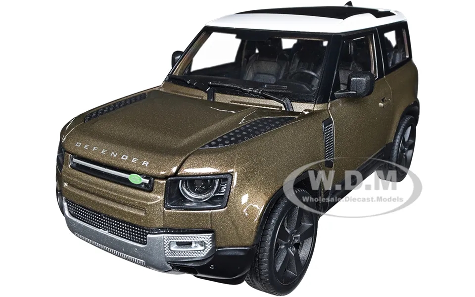 2020 Land Rover Defender Brown Metallic With White Top Nex Models 1 26 Diecast Model Car By Welly