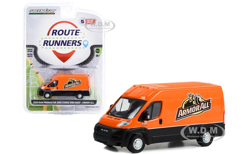 2020 Ram Promaster 2500 Cargo High Roof Van Armor All Orange And Black Route Runners Series 5 1 64 Diecast Model Car By