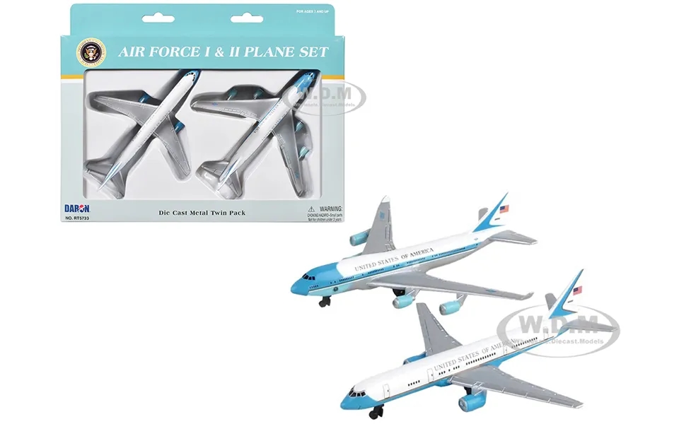 Air Force One And Air Force Two Set Of 2 Planes Diecast Model Airplanes By Daron