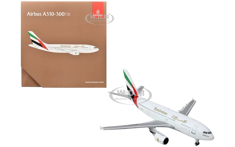 Airbus A310-300 Commercial Aircraft Emirates Airlines A6-ekb White With Striped Tail 1 400 Diecast Model Airplane By Gem