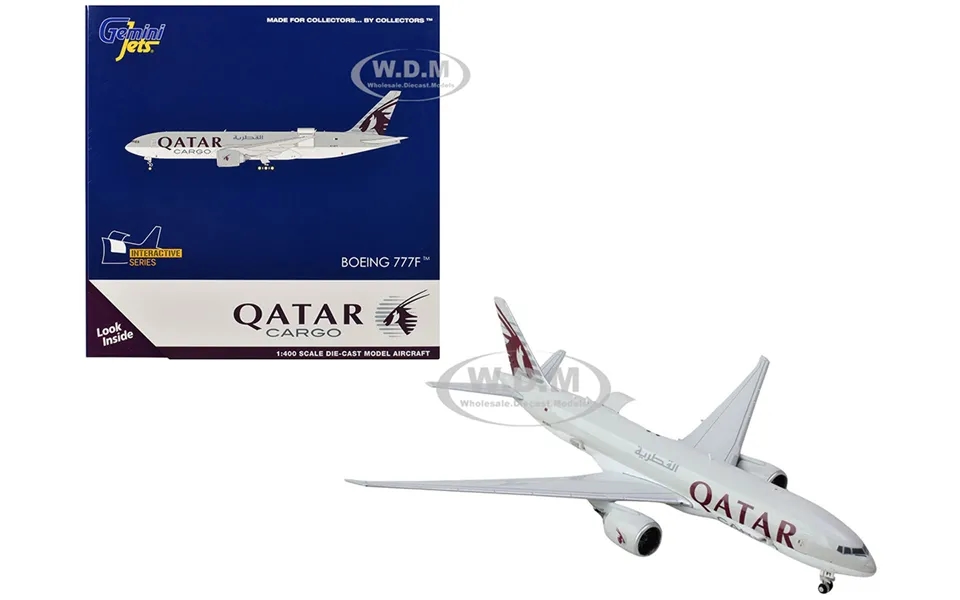 Boeing 777f Commercial Aircraft Qatar Airways A7-bft Gray With Tail Graphics Interactive Series 1 400 Diecast Model Airp