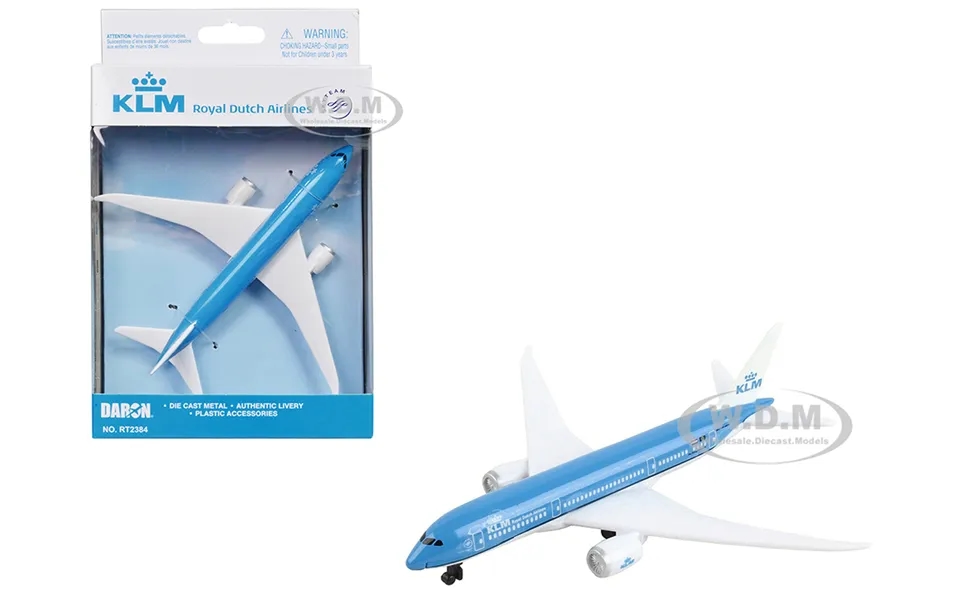 Boeing 787-9 Commercial Aircraft Klm Royal Dutch Airlines Blue With White Tail Diecast Model Airplane By Daron
