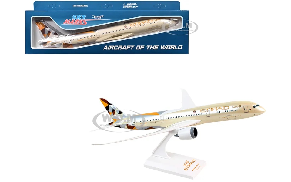 Boeing 787-9 Dreamliner Commercial Aircraft Etihad Airlines A6-bla Beige With Tail Graphics Snap-fit 1 200 Plastic Model
