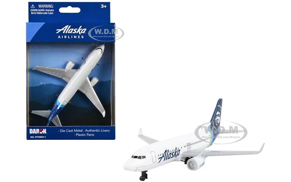 Commercial Aircraft Alaska Airlines White With Blue Tail Diecast Model Airplane By Daron