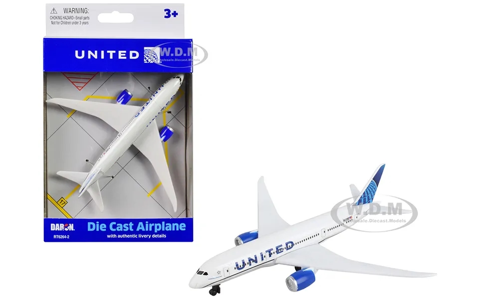 Commercial Aircraft United Airlines N12010 White With Blue Tail Diecast Model Airplane By Daron