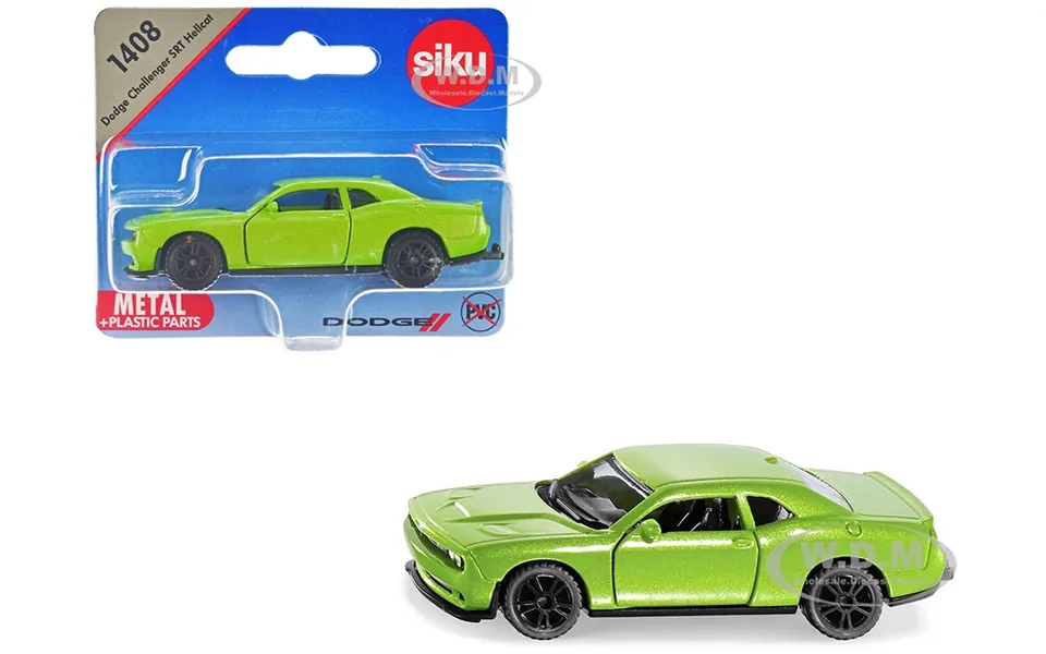 Dodge Challenger Srt Hellcat Green Metallic Diecast Model Car By Siku