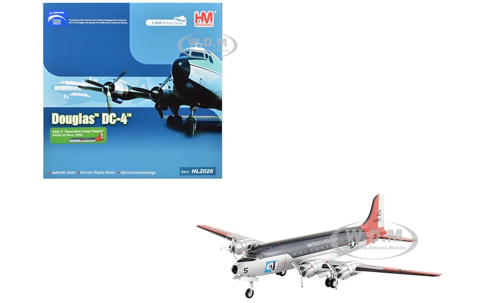 Douglas R5d-3 Skymaster Transport Aircraft Operation Deep Freeze 1950s United States Navy Airliner Series 1 200 Diecast
