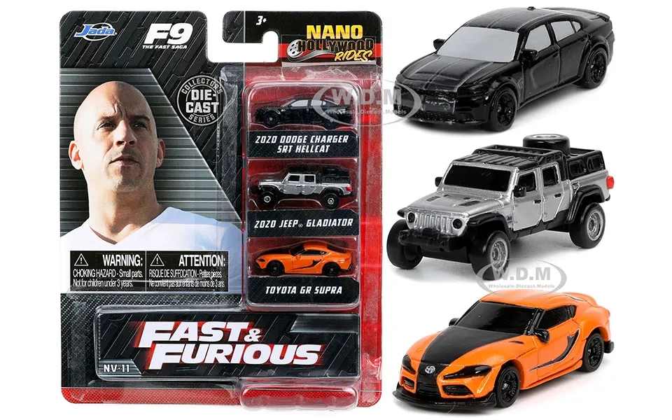 Fast & Furious 9 2021 Movie 3 Piece Set Nano Hollywood Rides Series Diecast Model Cars By Jada