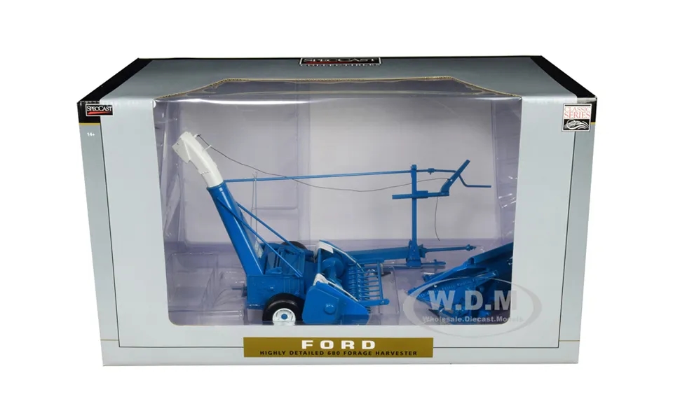 Ford 680 Forage Harvester With Hay Head And Corn Head Blue Classic Series 1 16 Diecast Model By Speccast