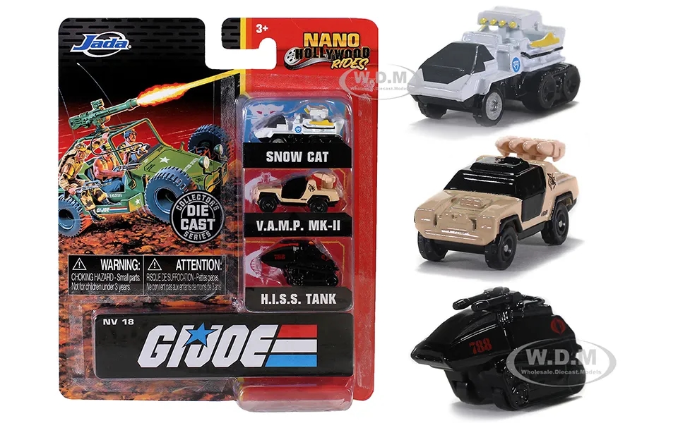 G.i. Joe 3 Piece Set Nano Hollywood Rides Diecast Models By Jada