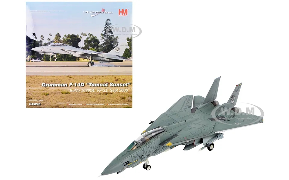 Grumman F-14d Tomcat Fighter Aircraft Vf-31 Tomcat Sunset 2006 United States Air Force Air Power Series 1 72 Diecast Mod