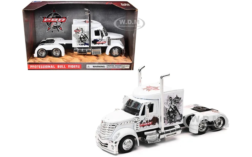 International Lonestar Truck Tractor White Pbr Professional Bull Riders 1 43 Diecast Model By New Ray